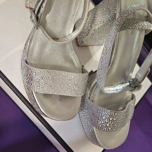 Larroude Dolly Crystal Sandal in Gray - Picture 3 of 6